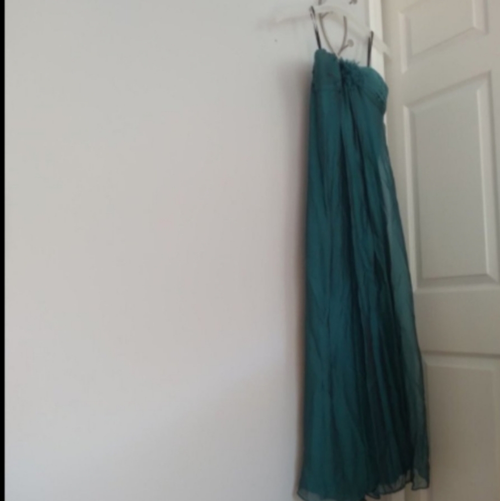 Badgley Miscka Rosette Strapless Maxi Length Formal Gown Sz 2